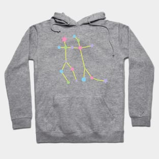 Gemini Zodiac Constellation in Rainbow Pastels Hoodie